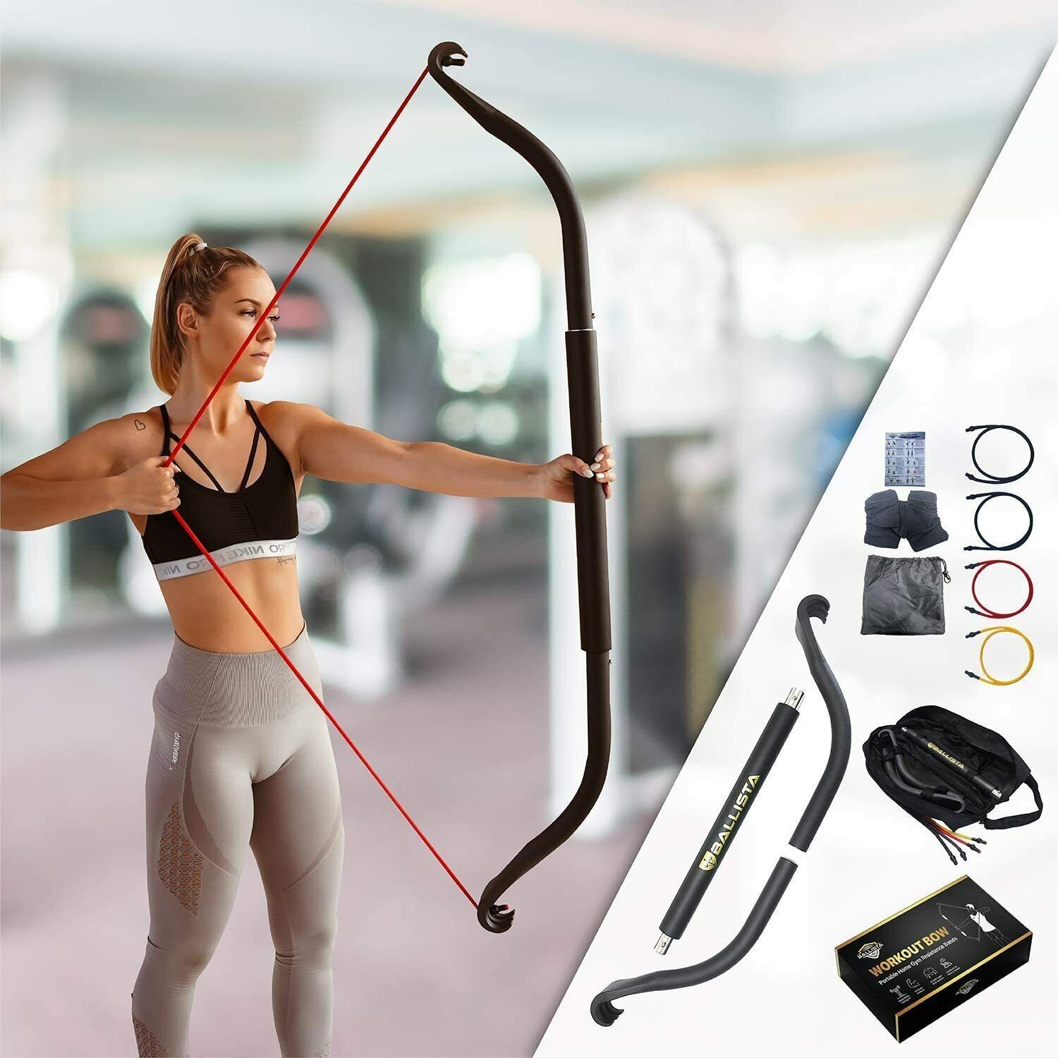 Ballista Bow: Workout Bow - Portable Home Gym Resistance Bands Fitness Equipment