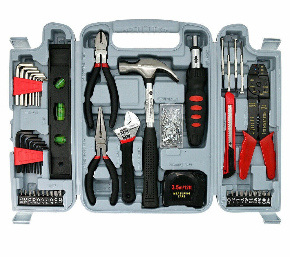 129PCS Household Hand tool set Home Repair Tool Mechanics Tool kit with Tool Box